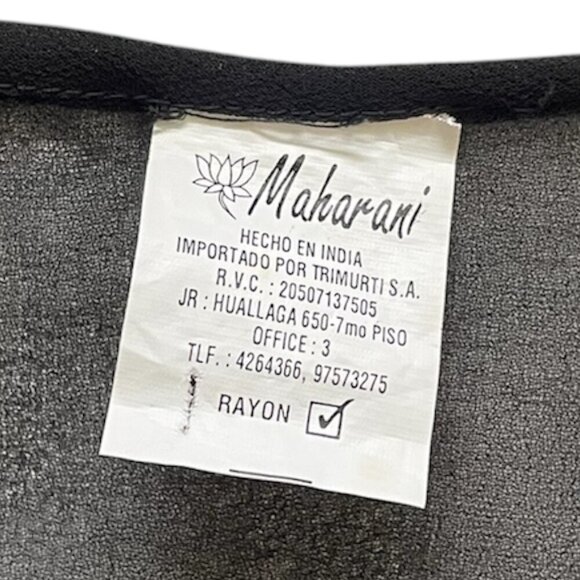 Maharani Rayon Black Embroidery Beads Sequins Tunic Size M - Picture 7 of 7